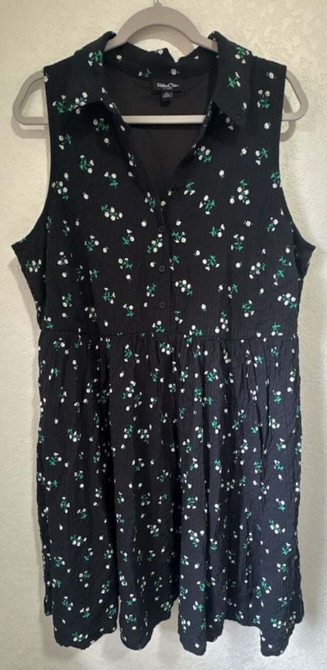 Torrid Retro Chic Plus Size Collared Knee Length Floral Dress Size 2